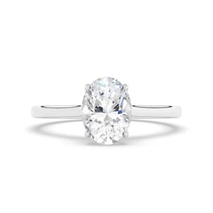 Oval Solitaire 950 Platinum Engagement Ring, 1 ct, Natural GIA Certified - Picture 1 of 9