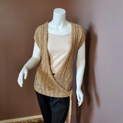 BEBE golden beige surplice cardigan sweater size XS - Image 1 of 4