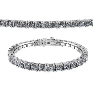 Platiniertes Silber 7" Armband mit 47,00 cttw Asscher-Schliff Zirkonia - Bild 1 von 6