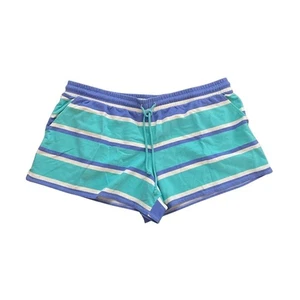 Wildfox grün blau weiß gestreift Strick Kordelzug High Waist Shorts Gr. XXL - Bild 1 von 4