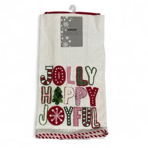 Winterzauber FESTLICHE WEIHNACHTEN Küchentuch 2er Set bestickt bunt 18x28 - Bild 1 von 12