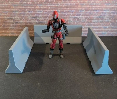 Jersey Barriers 1/12 Scale 3D Printed 3 Concrete Barriers For 6" Action Figures  - Image 1 of 4