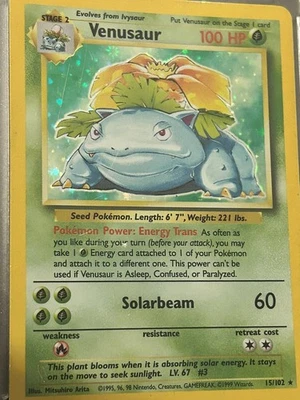 Venusaur 15/102 Holo Rare Base Set Pokemon TCG 1999 Vintage WOTC - Image 1 of 4
