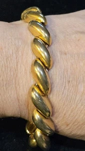 Vintage Gold Tone Twisted twirl rope chain Elegant Bracelet 7.5” - Picture 1 of 2