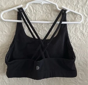 Athleta Girl Upbeat 2.0 Sports Bra Black Children’s Strappy Back Large 12 - Picture 1 of 4