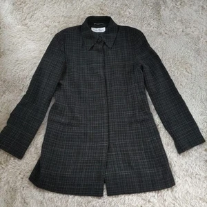 Chaqueta Con Cuello Soutien De MAX MARA Patrón De Cuadros Negra - Imagen 1 de 8