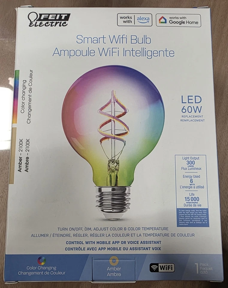 Feit Electric 60 Watt Equivalent Smart Filament Globe Bulb - Image 1 of 3