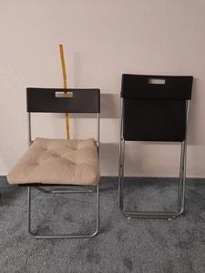 Klappstuhl, Ikea, Metall und Plastik, schwarz, sehr leicht - 4 Stück vorhanden - Bild 1 von 5