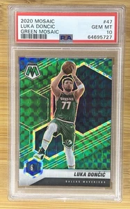 PSA 10 COLOR MATCH 2020-21 Panini Mosaic - Luka Doncic #47 Green Mosaic Prizm - Foto 1 di 2
