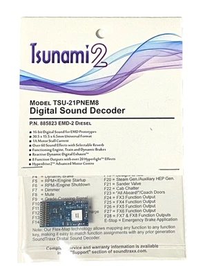 SoundTraxx 885823 Tsunami 2 TSU-21PNEM8 EMD Dash 2 Sound & Control DCC - Image 1 of 3
