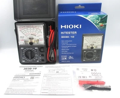 Hioki 3030-10 Analog Multimeter CAT III 600V Sturzsicher mit L4934 Krokodilkl... - Bild 1 von 4