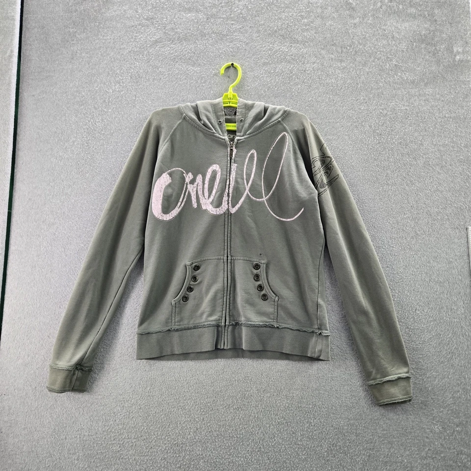 VINTAGE O'Neill Women Hoodie XL Green Script 1952 Streetwear Grunge Y2K READ - Image 1 of 4