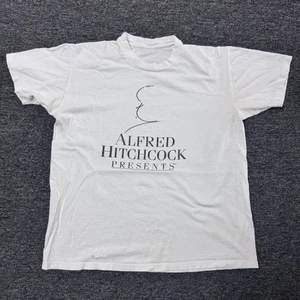 Vintage 80s Alfred Hitchcock Movie T-Shirt - Size S White Single Stitch - Bild 1 von 6