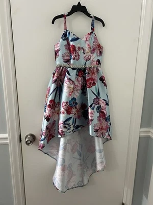 Dillards Charming Floral Kids Dress with Jewel Waist Girls Size 7/8 - Image 1 of 4
