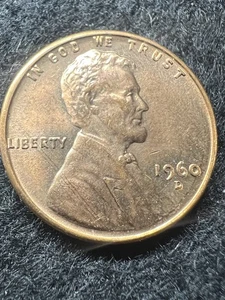 1960 D mint Penny with error in Liberty "R" - Picture 1 of 12
