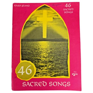 Sacred Songs Music Book Easy Piano 46 Hymns Christian Gospel Songbook 61 Vintage - Picture 1 of 10
