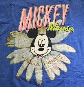 Camiseta De Colección Años 90 Disney Ilimitado Mickey Mouse Flower Power Puntada Única M L - Imagen 1 de 8