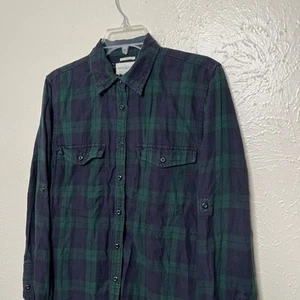 Denim & Supply Ralph Lauren Shirt Womens L Green Black Watch Tartan Plaid - Picture 1 of 15