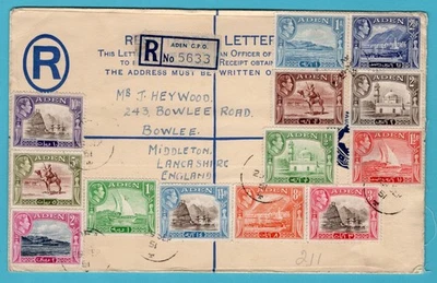 ADEN R letter 1951 Aden from RAF Steamer point to England - Image 1 of 3