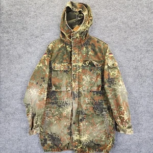 Giacca parka vintage tedesca Flecktarn uomo grande mimetica Bundeswehr 1994 con cappuccio anni 90 - Foto 1 di 16