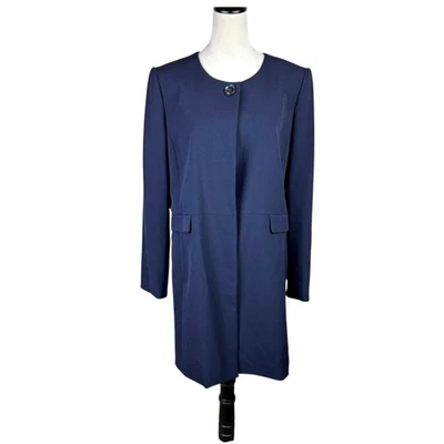 Abrigo Chaqueta Abrigo Alex Marie 14 Azul Marino Un Botón Largo Topper Foto 1 de 4