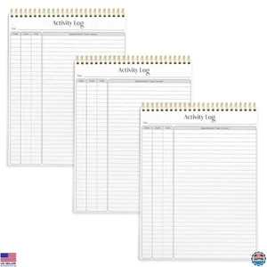 Aktivitätsprotokoll Notizblock 8,5"x11" - 50 Blatt, tägliche Zeiterfassung, 3er-Packung - Bild 1 von 6