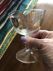 7 Vintage Gold Rim Wheat Sherbert Dessert Cup~ Glasses rare pattern~MCM