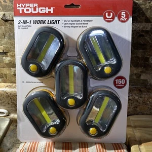 HYPER TOUGH 2 IN 1 Magnetic Work light 5 PACK -150 LUMENS w/ 360 Degree hook - Picture 1 of 3