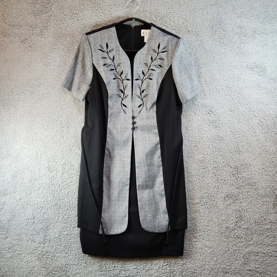 Vestido Miss Dorby Petites - Feminino Tamanho 14P - Cinza e Preto - Imagem 1 de 4