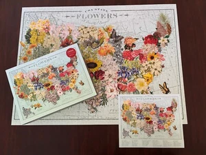 Rompecabezas Flores del Estado Abuela Jardinero Idea de Regalo EE. UU. Mapa Floral Galison 1000 piezas - Imagen 1 de 19