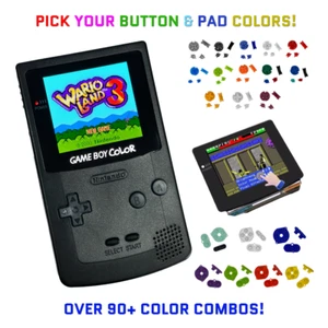 Nintendo Game Boy Color SCHWARZ System GBC AMOLED OLED XL Touchscreen LCD Tasten - Bild 1 von 7