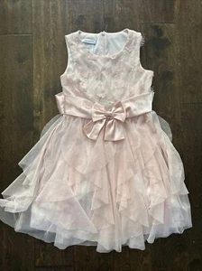 EUC Bonnie Jean Girls Size 10 Sleeveless Pink Floral Top Tulle Skirt Dress - Picture 1 of 5