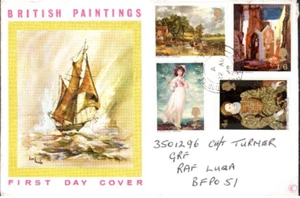 1968 UK FDC - British Paintings - Set Four Stamps (b) - Picture 1 of 2