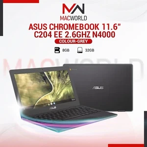 ASUS ChromeBook 11.6" C204 EE 2.6GHz N4000 4GB 32GB Grey 12 Months Warranty B - Picture 1 of 5