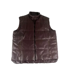Christopher Rand Men's Vest Top Brown Puffer Sleeveless Full Zip Vintage Jacket - Picture 1 of 17