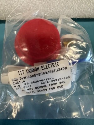 ITT CANNON ELECTRIC CONNECTOR W/GOLD PINS UNUSED JAND38999/26FJ24PN #51 - Image 1 of 2