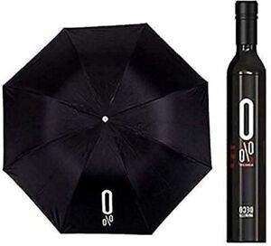 Unique Windproof Double Layer Bottle Umbrella With Handle Black color For Unisex