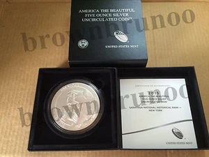 2015 P Saratoga National Park ATB 5 oz SILVER w/ COA & BOX Five Ounce Silver SN5 - Picture 1 of 12