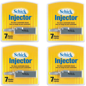 Schick Injector Blades with durable chromium 7 blades per pack - Pack of 4