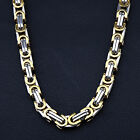 316L Men Gloden Stainless Steel Chunky Link Byzantine Box Chain Necklace Design