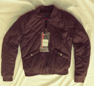 YOKI Girls Outerwear Collection sz 7 Sm Charcoal Brown Zip Quilted Bomber Jacket - Picture 1 of 13