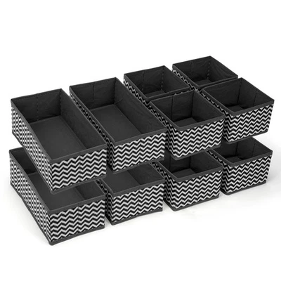 12er Set Schubladen Organizer Kleiderschrank Organisationsboxen Trennboxen Stoff - Bild 1 von 4