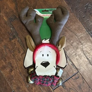 Cachorros de Peluche Navidad Reno Perro Cuernos y Collar Campana Talla L Nuevo con Etiquetas - Imagen 1 de 5
