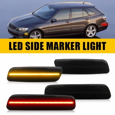 For 2001-2005 Lexus IS300 Smoked Lens Front & Rear LED Side Marker Lights 4PCS - Image 1 of 4
