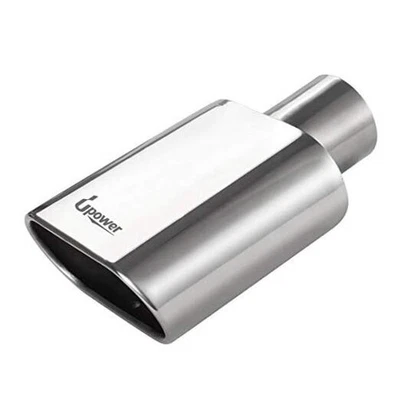  Квадратный выпускной наконечник 2,5 дюйма впускное отверстие 3 дюйма x 5,5 дюйма выпускное отверстие длина 9 дюймов хром нержавеющая сталь  - Изображение 1 из 4