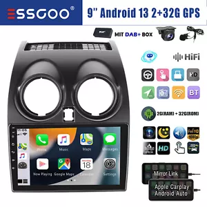 DAB+ Carplay Autoradio Android 13 Für Nissan Qashqai J10 2006-2014 GPS +MIK KAM - Bild 1 von 13