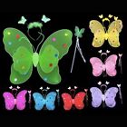 3Pcs/Set Costume Glitter Butterfly Dressing Up Fairy Wing  Girls Kids