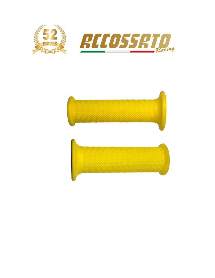 Coppia di Manopole Racing Accossato Monocolore GIALLO - GR001 - Immagine 1 di 1