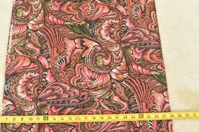 Por 1/2 yarda, impresión abstracta grande vintage, oro rosa y negro, RJR/Jinny Beyer, V320 Foto 1 de 4