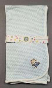 Baby Boy New Little Me Tag Along Blanket Blue Chevron Bear - Picture 1 of 2